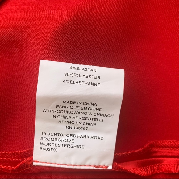 Motel Rocks Paiva Slip Dress Satin Red Straps Mini Short Size Medium UK Size 12 - Picture 14 of 15